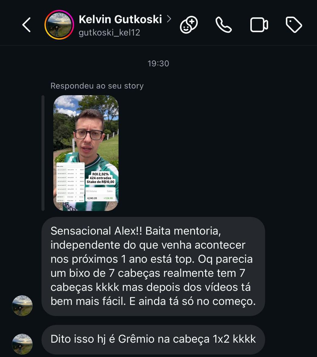 Aluno relatando lucro de cinco mil com gestão mais agressiva